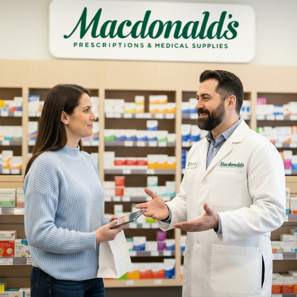 Vancouver Pharmacist helping customer
