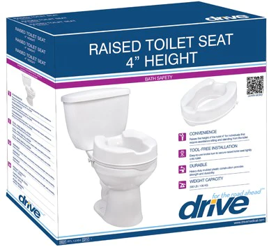 Raised Toilet Seat 4" no lid - Drive 