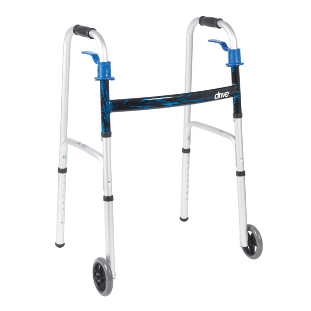 Deluxe - Trigger Release Folding Walker with 5" Wheels